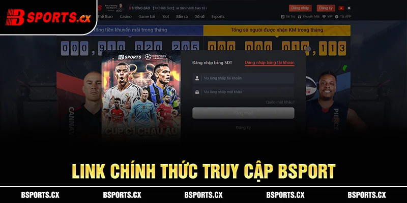 Ảnh: Link chính thức truy cập Bsport